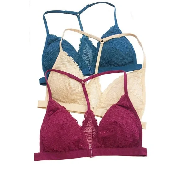 Floral Lace Removable Padding Racerback Bralette - Picture 1 of 6